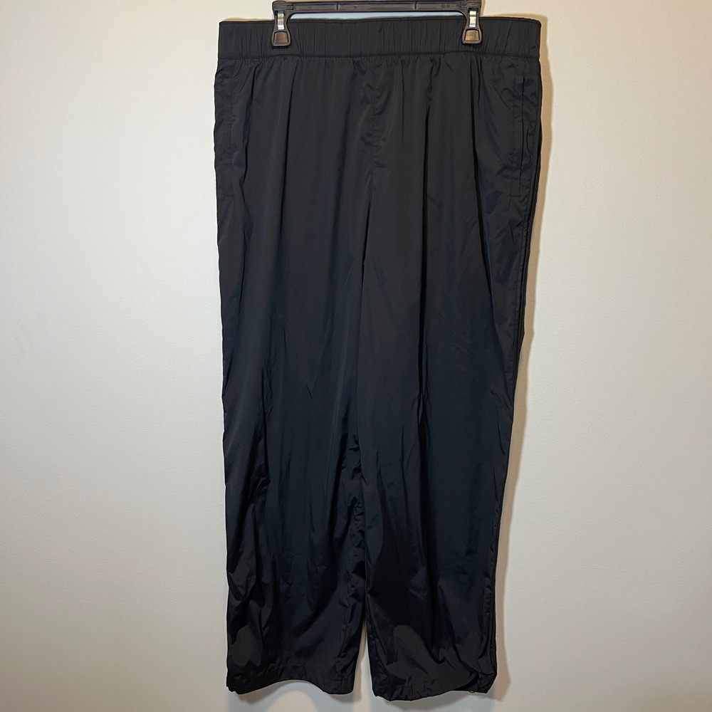 Athleta Women's XL Black Nylon Bungee Hem Track Pants Zipper Pockets